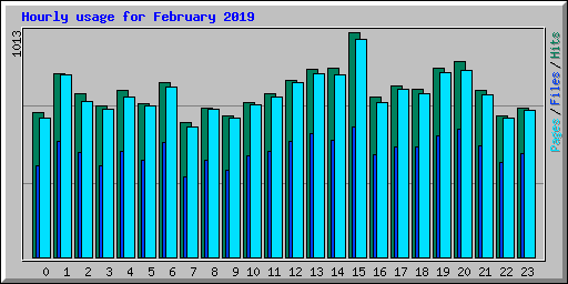 Hourly usage for February 2019